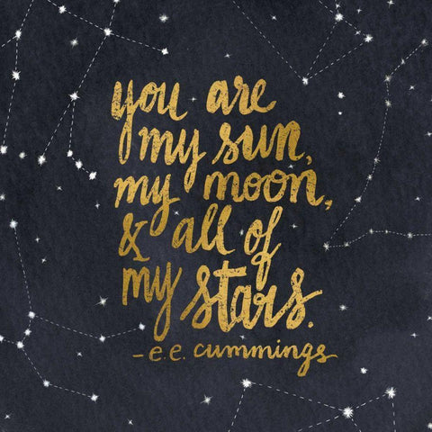 Starry Words III Gold Gold Ornate Wood Framed Art Print with Double Matting by Miller, Sara Zieve