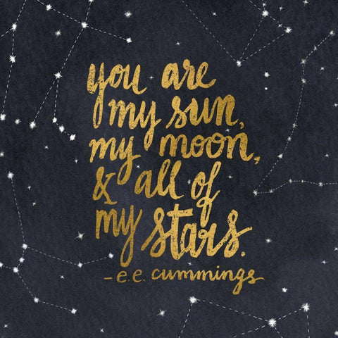 Starry Words III Gold Black Ornate Wood Framed Art Print with Double Matting by Miller, Sara Zieve