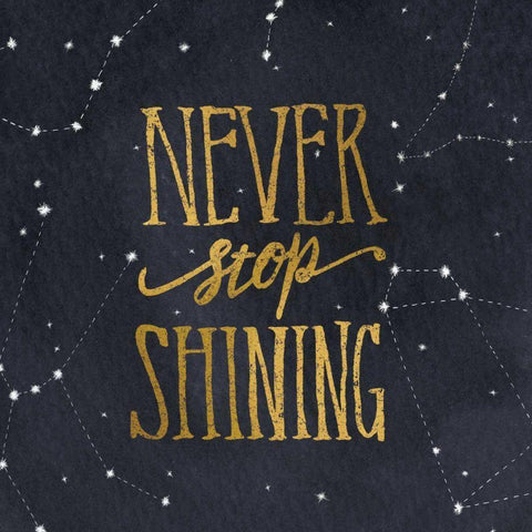 Starry Words II v.3 Gold Black Modern Wood Framed Art Print with Double Matting by Miller, Sara Zieve