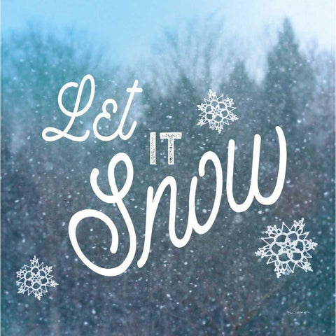 Let it Snow I Black Modern Wood Framed Art Print with Double Matting by Schlabach, Sue