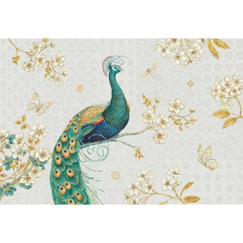 Ornate Peacock I Master Black Modern Wood Framed Art Print with Double Matting by Brissonnet, Daphne
