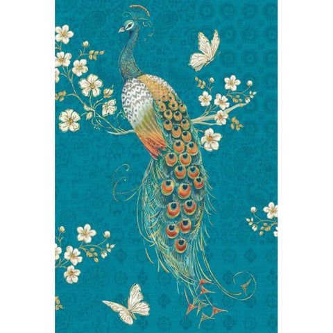 Ornate Peacock XE Gold Ornate Wood Framed Art Print with Double Matting by Brissonnet, Daphne