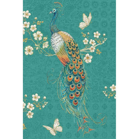 Ornate Peacock XD Black Modern Wood Framed Art Print by Brissonnet, Daphne