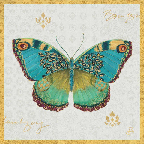 Bohemian Wings Butterfly I Black Modern Wood Framed Art Print with Double Matting by Brissonnet, Daphne