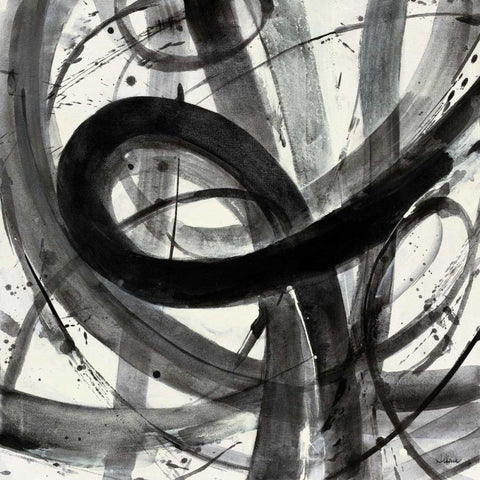 Roller Coaster I on White  Black Modern Wood Framed Art Print by Hristova, Albena