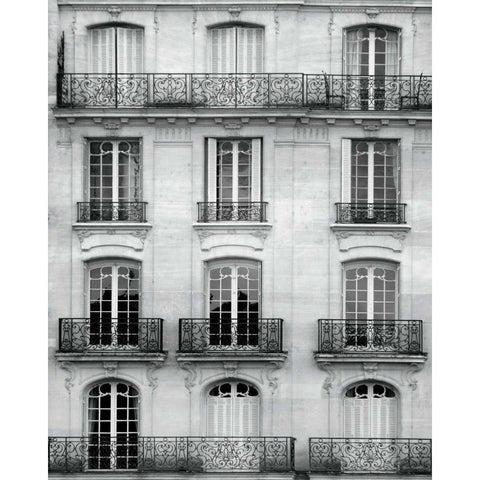 Across the Street I Black Modern Wood Framed Art Print with Double Matting by Marshall, Laura