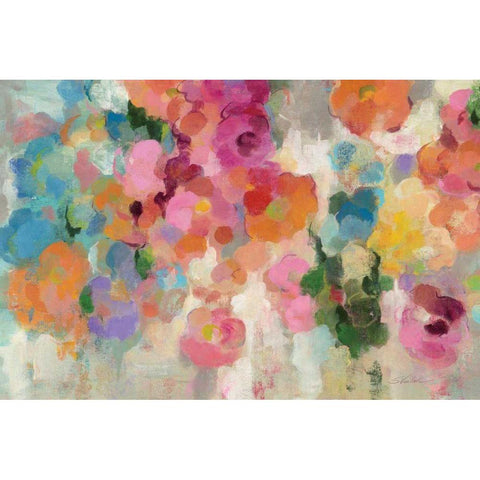 Colorful Garden I Crop White Modern Wood Framed Art Print by Vassileva, Silvia