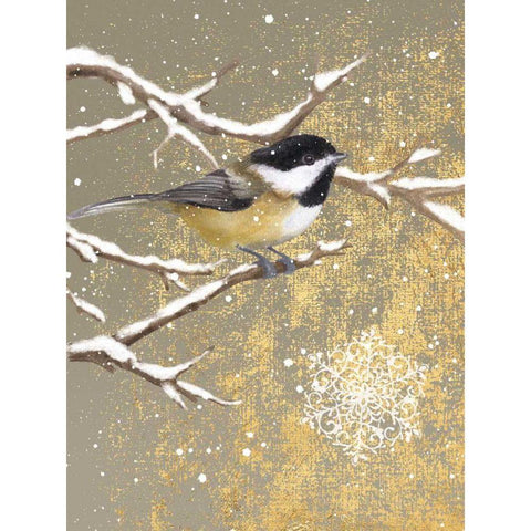 Winter Birds Chickadee Color Black Modern Wood Framed Art Print by Grove, Beth