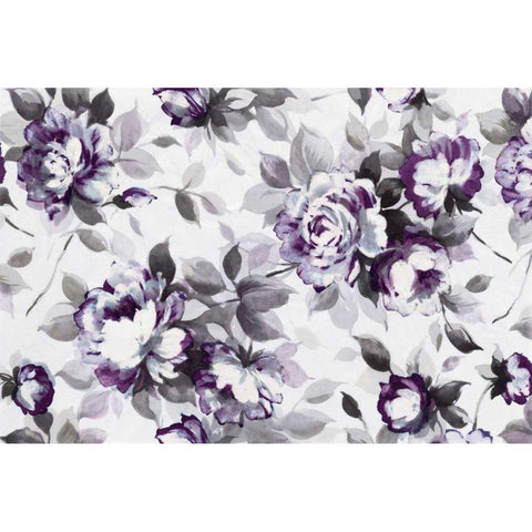 Scent of Roses Plum Black Modern Wood Framed Art Print by Wild Apple Portfolio