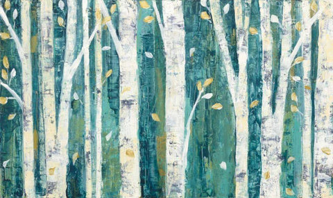 Birches in Spring White Modern Wood Framed Art Print with Double Matting by Purinton, Julia