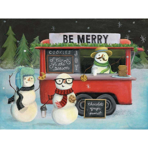 Christmas on Wheels III Black Modern Wood Framed Art Print with Double Matting by Urban, Mary