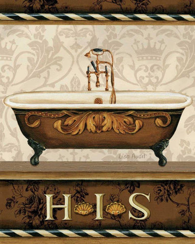 Bourgoisie Bath I Black Ornate Wood Framed Art Print with Double Matting by Audit, Lisa