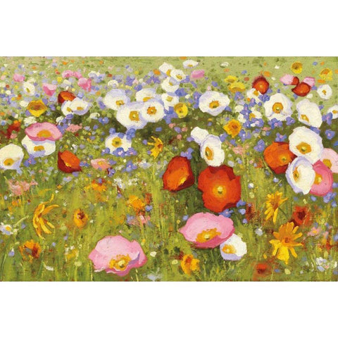 Champ de Fleur III Gold Ornate Wood Framed Art Print with Double Matting by Novak, Shirley
