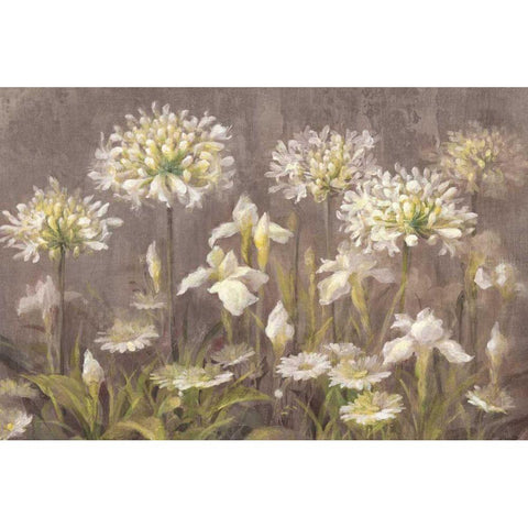 Spring Blossoms Neutral White Modern Wood Framed Art Print by Nai, Danhui