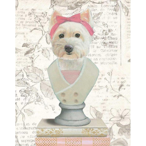 Canine Couture Newsprint II Black Modern Wood Framed Art Print with Double Matting by Adams, Emily