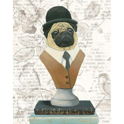 Canine Couture Newsprint III Black Modern Wood Framed Art Print with Double Matting by Adams, Emily