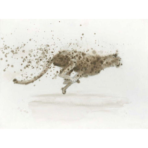 Cheetah v.2 White Modern Wood Framed Art Print by Wiens, James