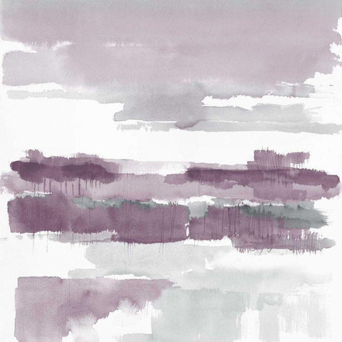 Amethyst Wetlands  White Modern Wood Framed Art Print with Double Matting by Schick, Mike
