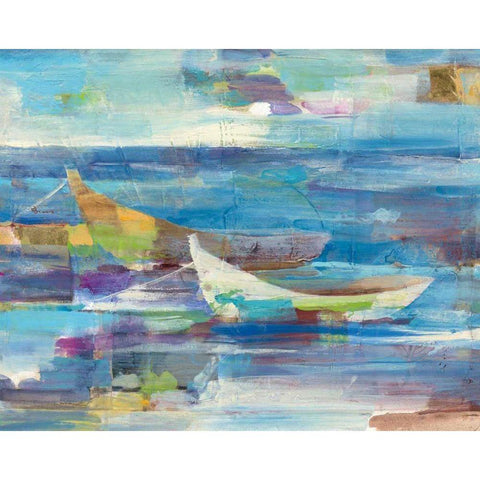 Mooring for the Day Black Modern Wood Framed Art Print by Hristova, Albena