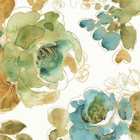 My Greenhouse Roses II Gold Ornate Wood Framed Art Print with Double Matting by Audit, Lisa