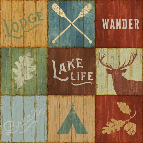 Lake Lodge VII White Modern Wood Framed Art Print with Double Matting by Schlabach, Sue