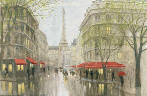 Impression of Paris White Modern Wood Framed Art Print with Double Matting by Sullivan, Myles