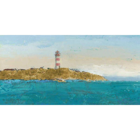 Lighthouse Seascape I v3 Crop Black Modern Wood Framed Art Print by Wiens, James