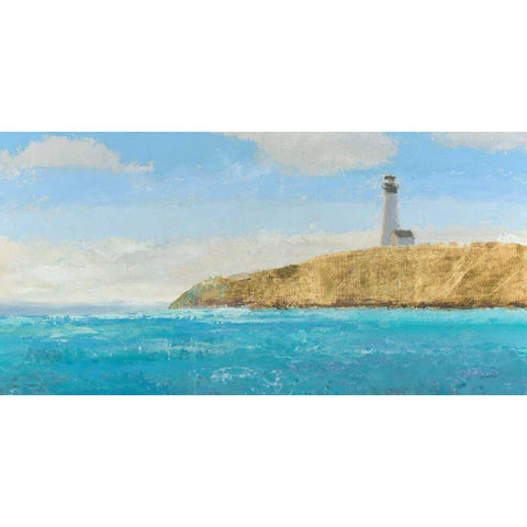 Lighthouse Seascape II Crop II  Black Modern Wood Framed Art Print by Wiens, James