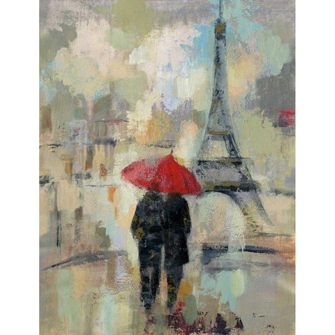 Rain in the City II Black Modern Wood Framed Art Print with Double Matting by Vassileva, Silvia