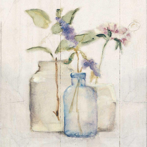 Blossoms on Birch I Black Ornate Wood Framed Art Print with Double Matting by Blum, Cheri