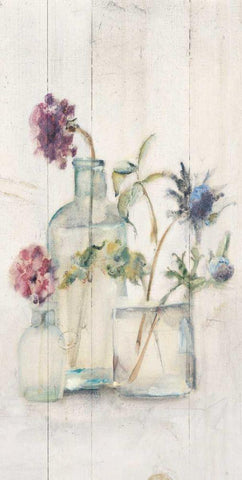 Blossoms on Birch II Panel White Modern Wood Framed Art Print with Double Matting by Blum, Cheri