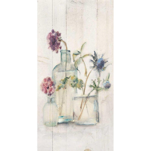 Blossoms on Birch II Panel White Modern Wood Framed Art Print by Blum, Cheri