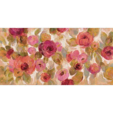 Glorious Pink Floral I Black Modern Wood Framed Art Print with Double Matting by Vassileva, Silvia