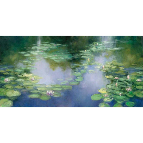 Blue Lily III Gold Ornate Wood Framed Art Print with Double Matting by Purinton, Julia