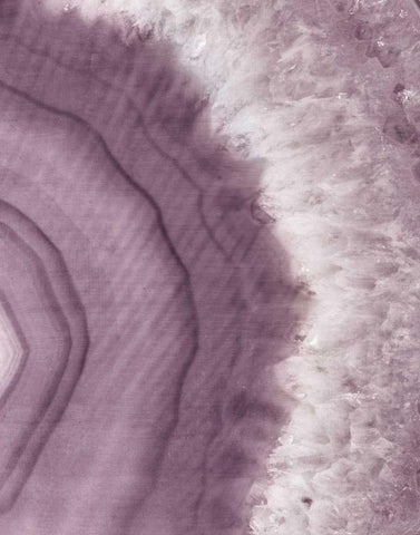 Agate Geode II Plum White Modern Wood Framed Art Print with Double Matting by Wild Apple Portfolio