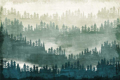Mountainscape Black Ornate Wood Framed Art Print with Double Matting by Mullan, Michael
