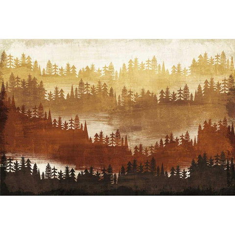 Mountainscape Spice Gold Ornate Wood Framed Art Print with Double Matting by Mullan, Michael