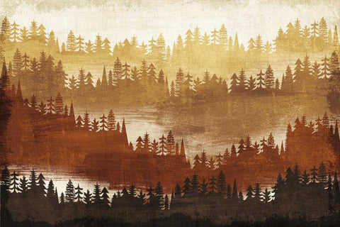Mountainscape Spice White Modern Wood Framed Art Print with Double Matting by Mullan, Michael