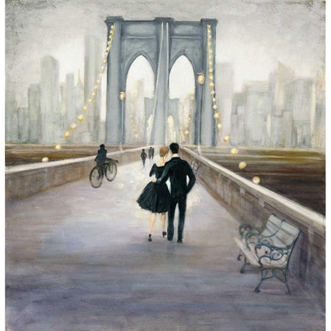 Bridge to NY v.2 White Modern Wood Framed Art Print by Purinton, Julia