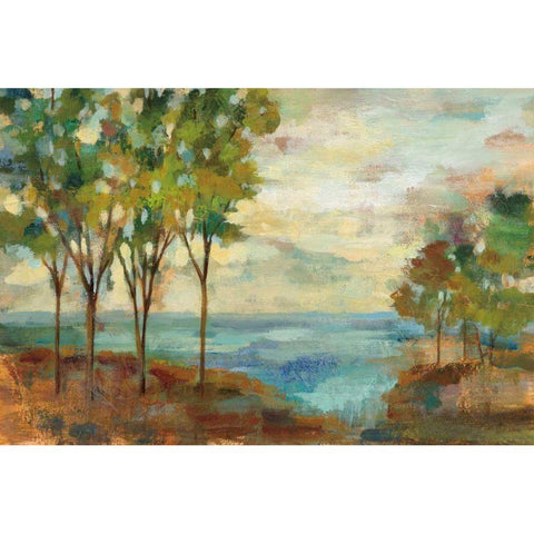 View of the Lake Gold Ornate Wood Framed Art Print with Double Matting by Vassileva, Silvia