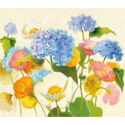 Springy White Modern Wood Framed Art Print by Novak, Shirley