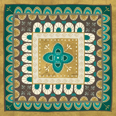 Cool Feathers Tiles I White Modern Wood Framed Art Print with Double Matting by Charron, Veronique