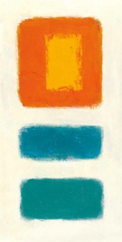 Isole Panel III White Modern Wood Framed Art Print with Double Matting by Schick, Mike