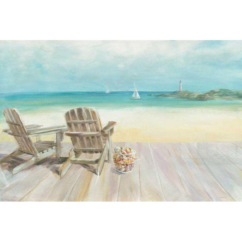 Seaside Morning no Window  Black Modern Wood Framed Art Print with Double Matting by Nai, Danhui