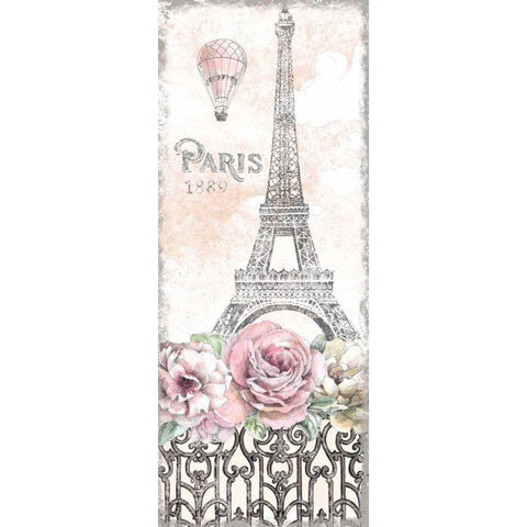Paris Roses Panel VIII Black Modern Wood Framed Art Print with Double Matting by Grove, Beth