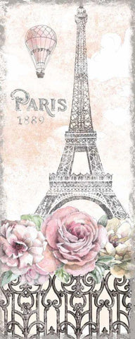Paris Roses Panel VIII White Modern Wood Framed Art Print with Double Matting by Grove, Beth