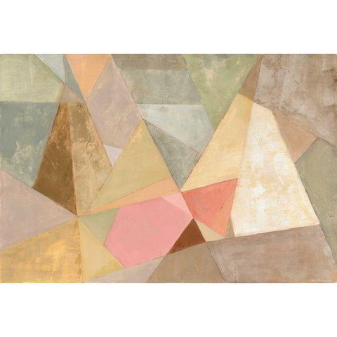 Geometric Abstract Gold Ornate Wood Framed Art Print with Double Matting by Vassileva, Silvia