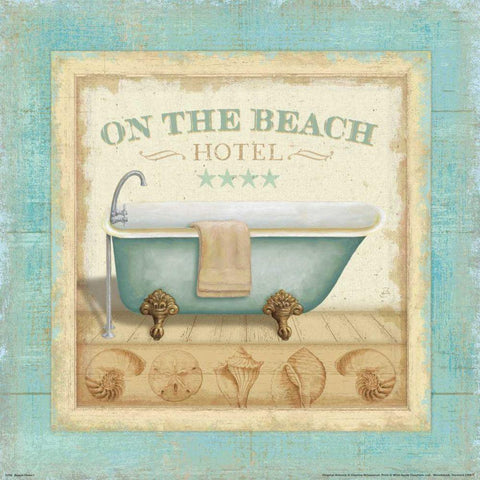 Beach Hotel I White Modern Wood Framed Art Print with Double Matting by Brissonnet, Daphne