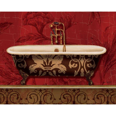 Royal Red Bath I Gold Ornate Wood Framed Art Print with Double Matting by Audit, Lisa