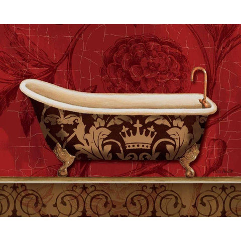 Royal Red Bath II Black Modern Wood Framed Art Print with Double Matting by Audit, Lisa